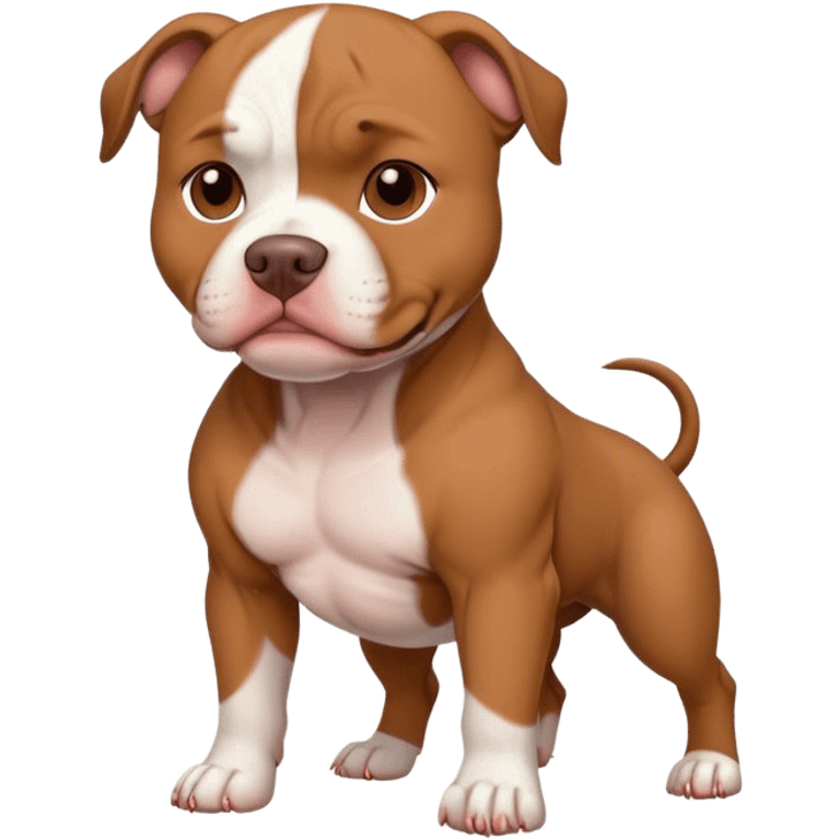 Brown and white pitbull emoji