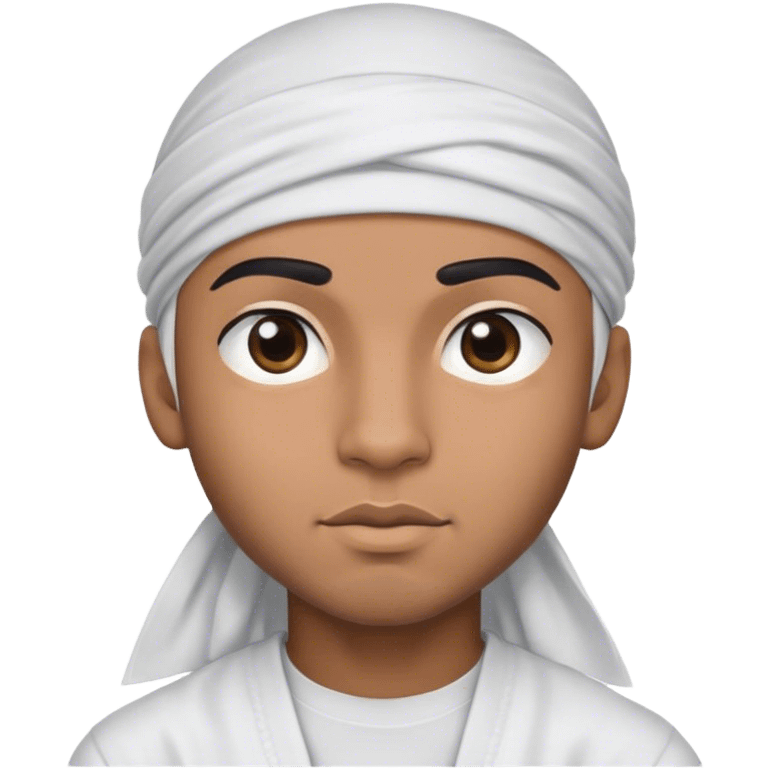 mixed boy with a durag dark eyebrows and facial hair  emoji