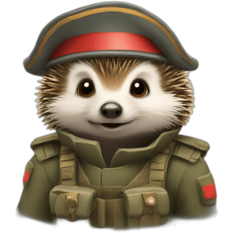 hedgehog as soldier emoji