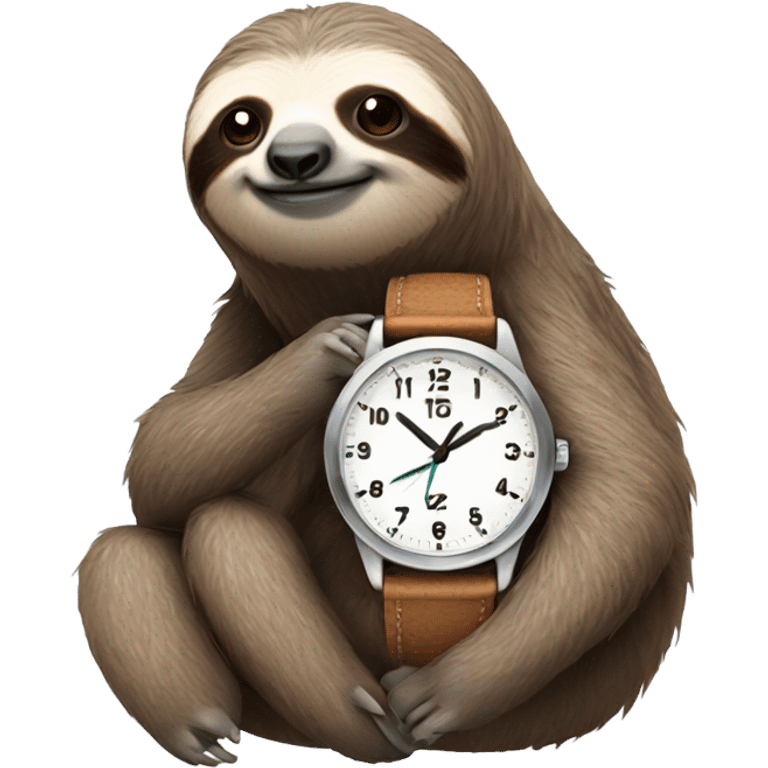 Sloth wearing watch emoji