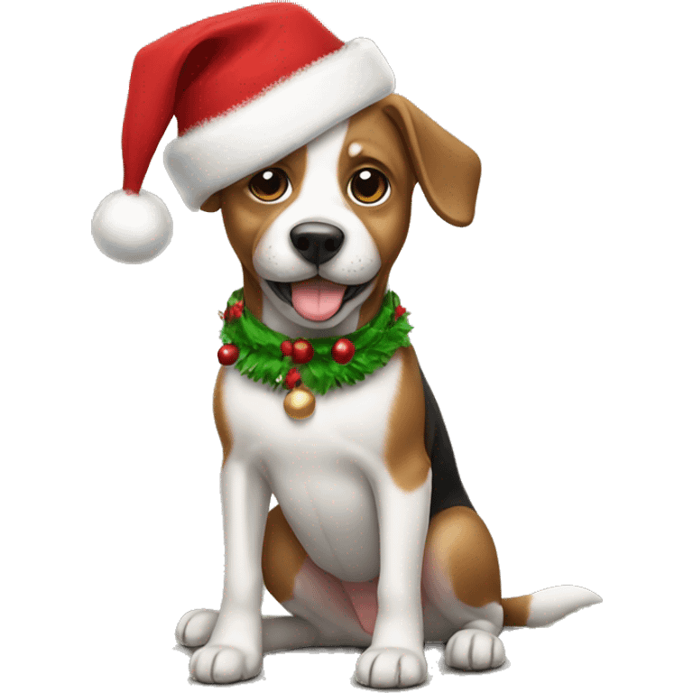 dog with Christmas clothes  emoji