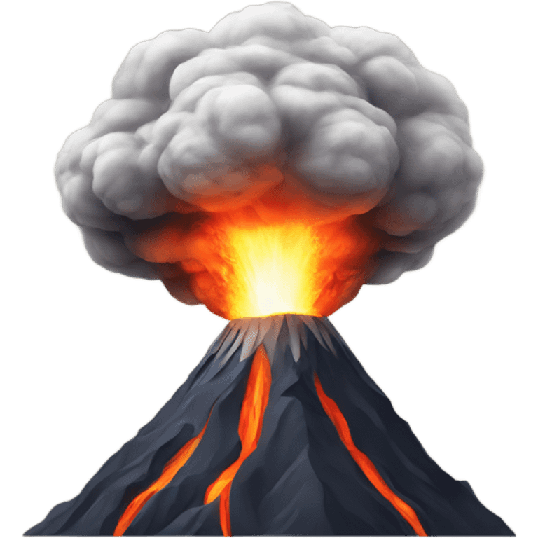 Volcano with eyes that is exploding emoji