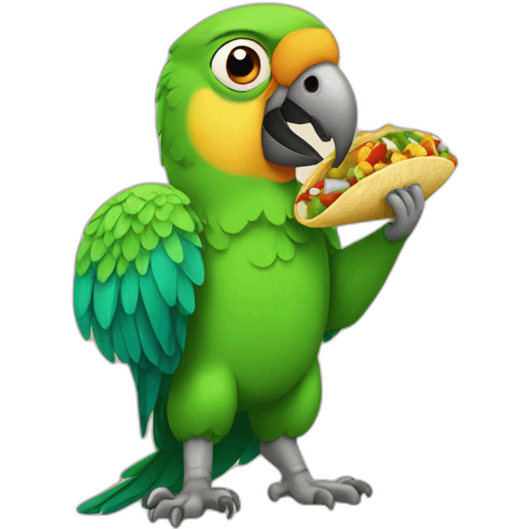 Parrot eating taco emoji