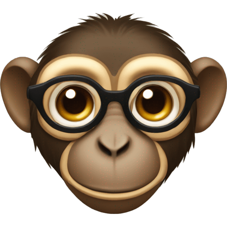 monkey with eyeglass but eyeglass on monkey's head emoji