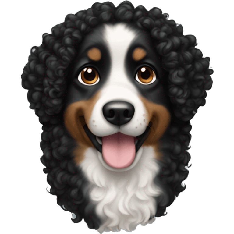 Dog black curly hair emoji