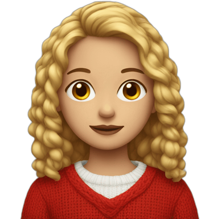 Girl in red sweater emoji