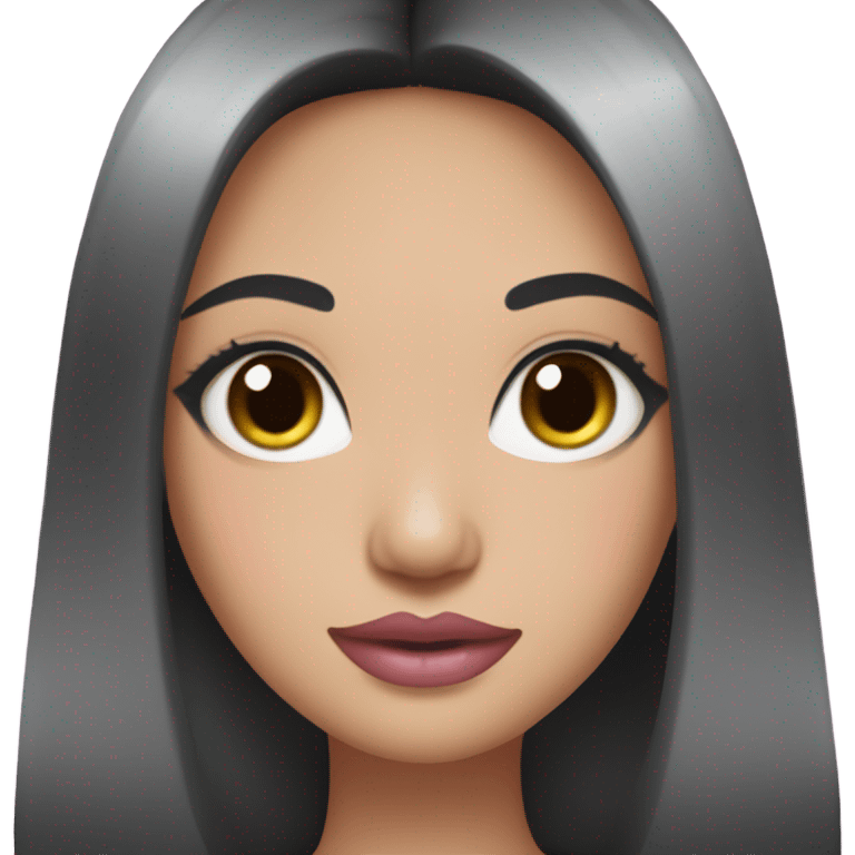 Thick medium black hair with thick eyelashes and black eyes and pale pink lip and pink cheek Filipino lady emoji