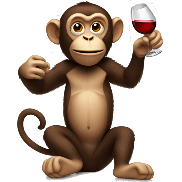 monkey drinking wine emoji