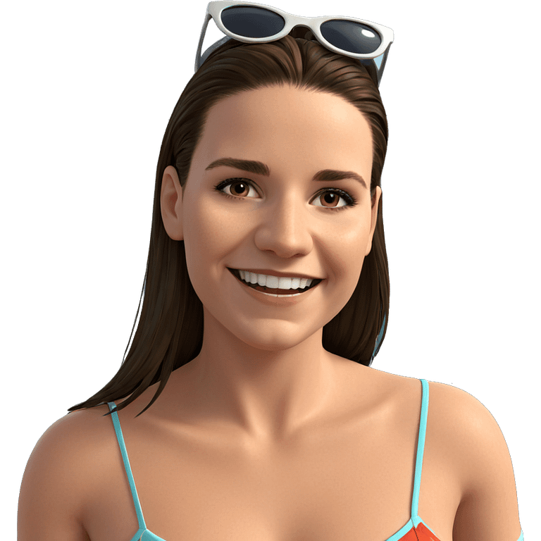 smiling girl by the ocean emoji