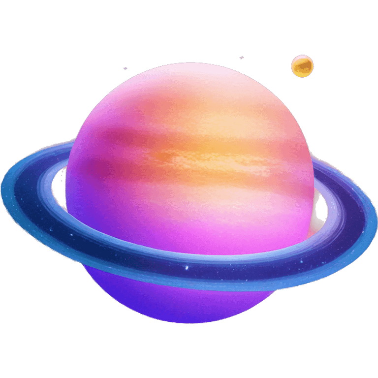 sparkly glittery blue purple and pink gradient planet with a cheesy saturn ring emoji