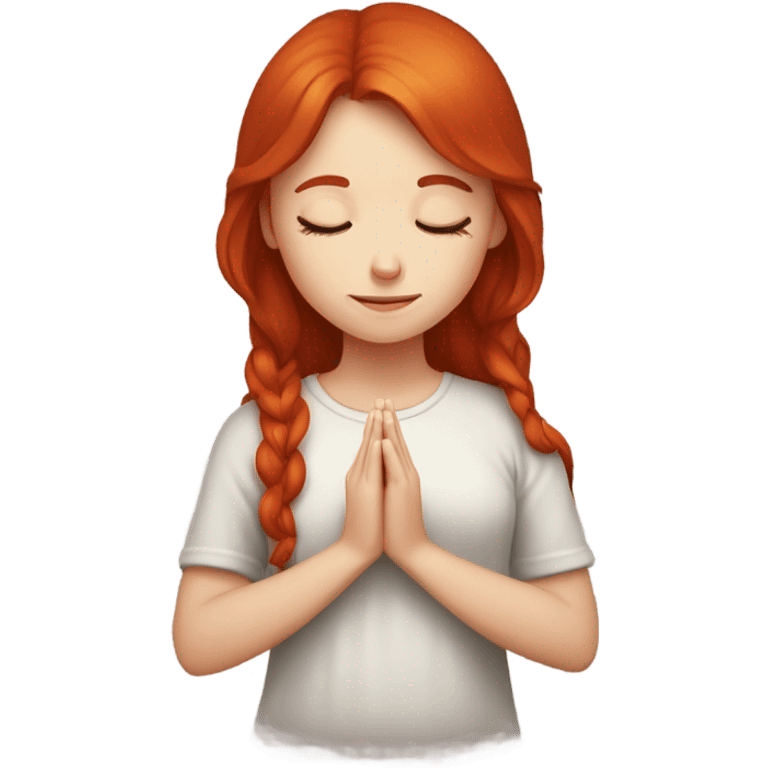 Redhead girl praying  emoji