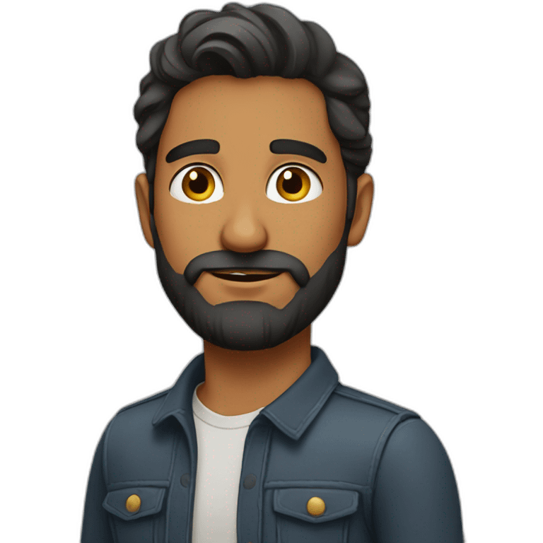 confident man with beard Indian emoji