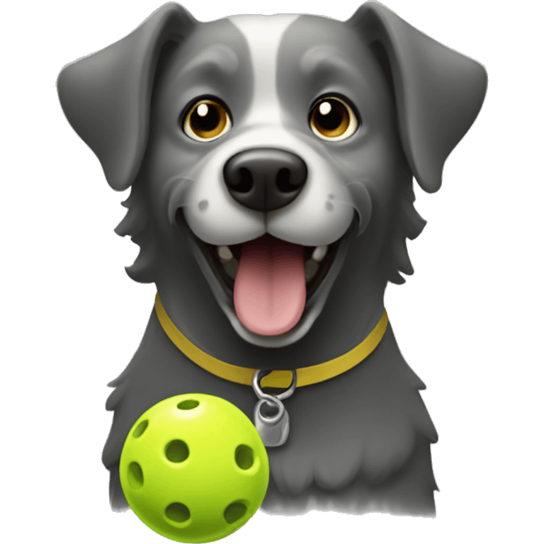 Dog playing pickleball emoji