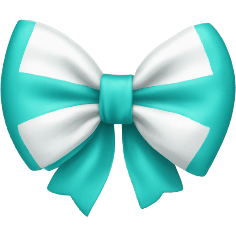 Turquoise and white bow emoji