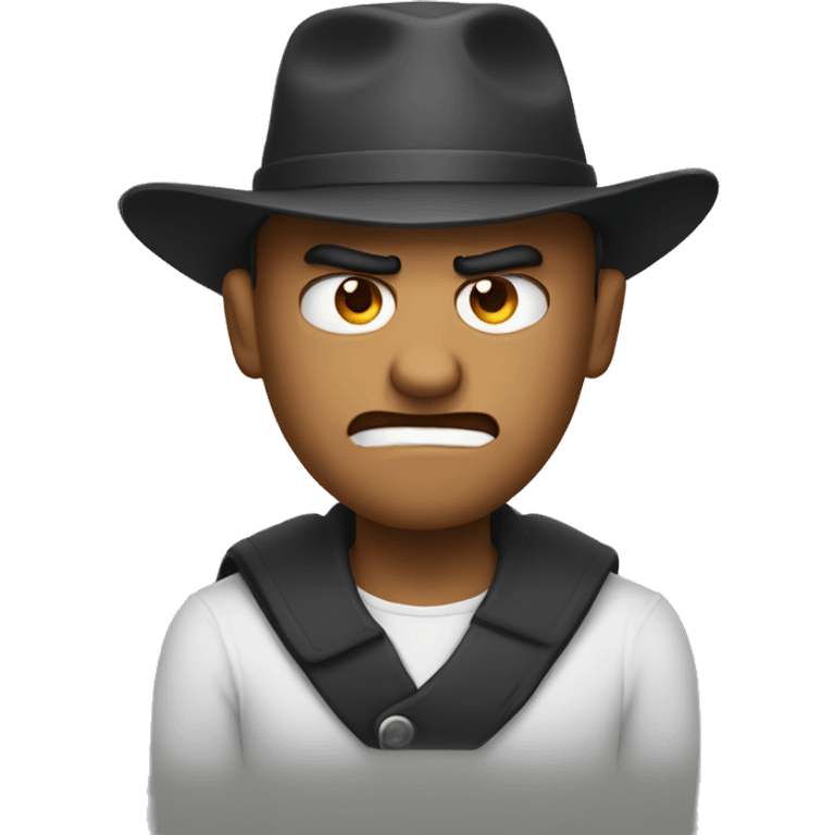 Angry man with hat emoji