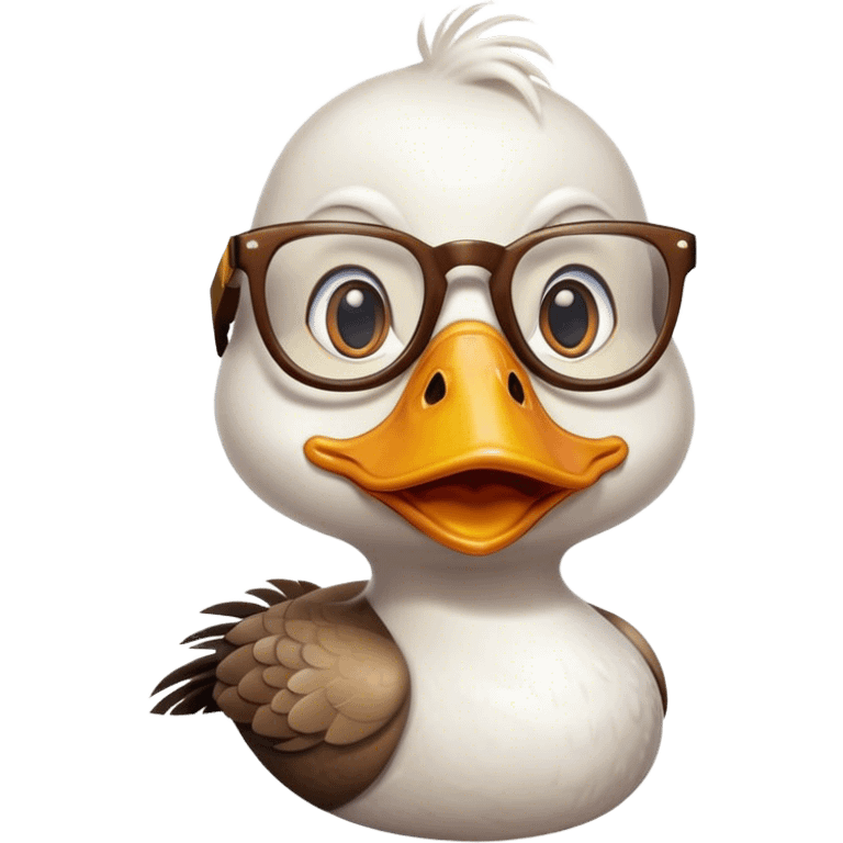 Duck with glasses  emoji