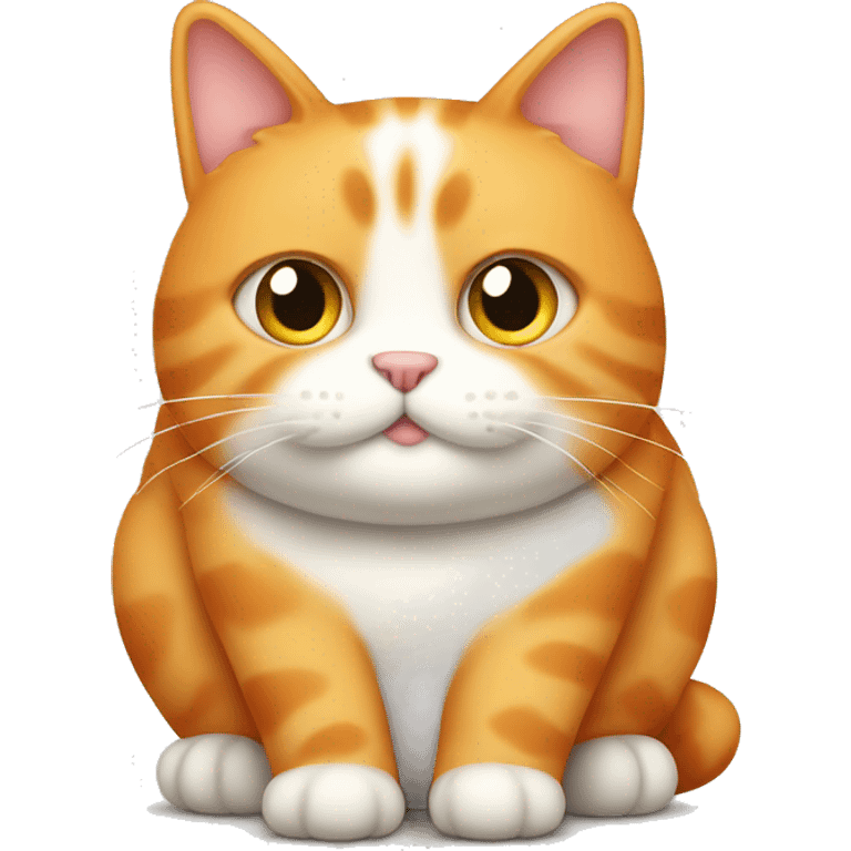 Fat orange cat with white spots emoji