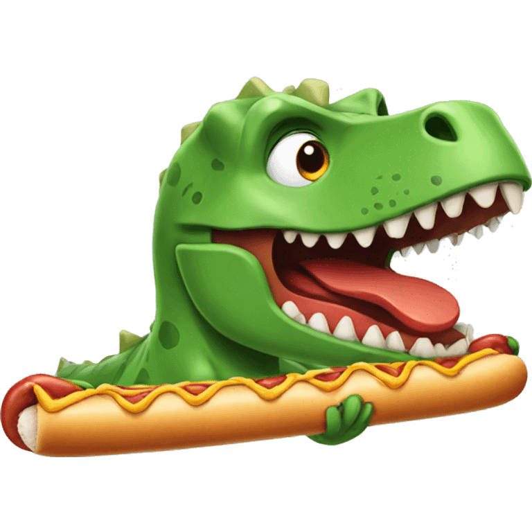 Dinosaur with a hotdog  emoji