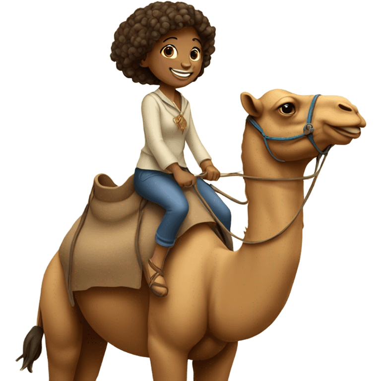 Girl riding camel emoji