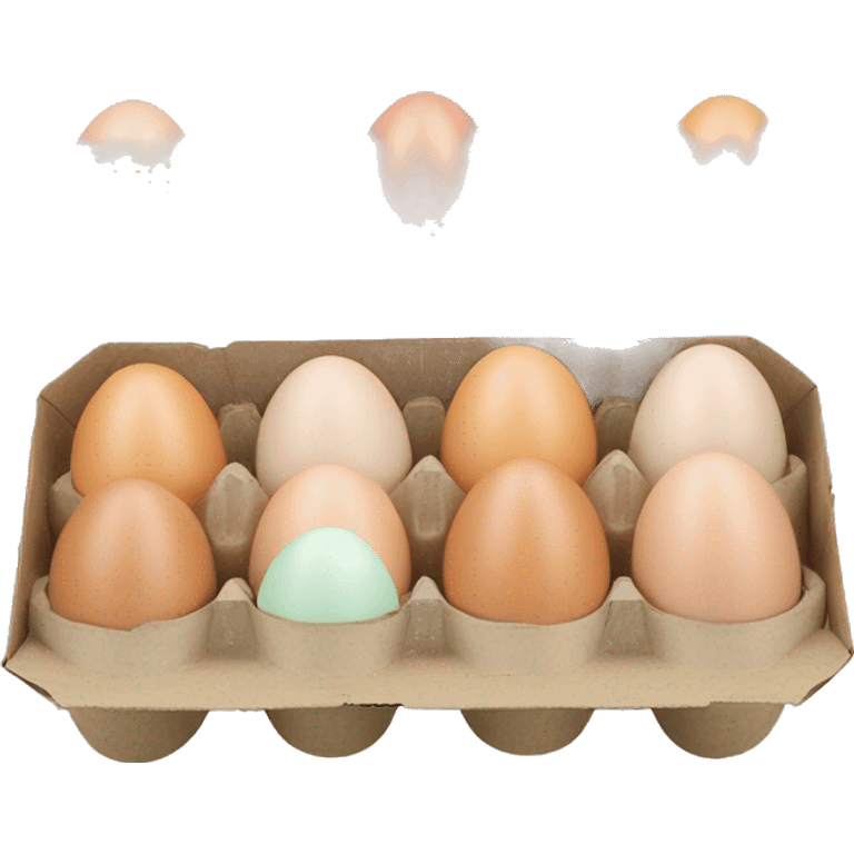 A carton of a dozen of pastel-colored eggs emoji