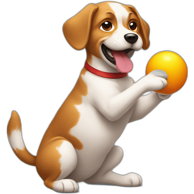 a dog juggling balls emoji