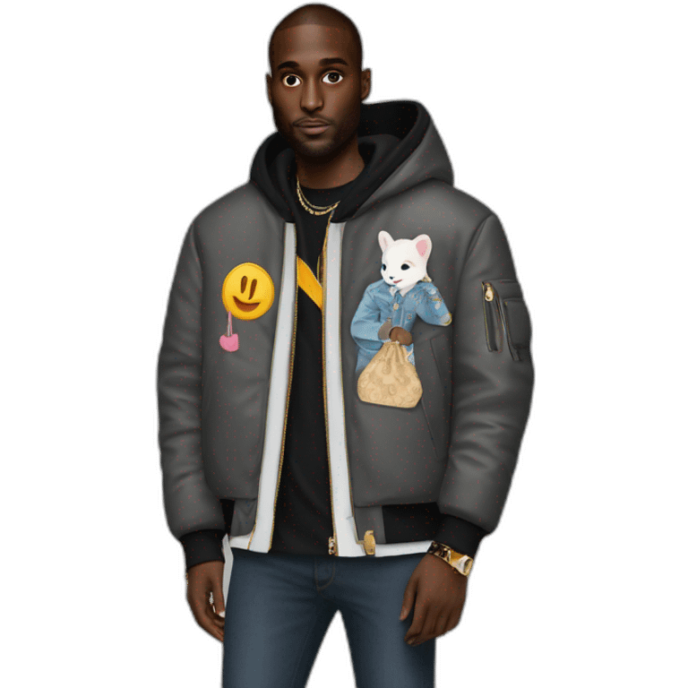 Virgil Abloh with louis Vuitton jacket emoji