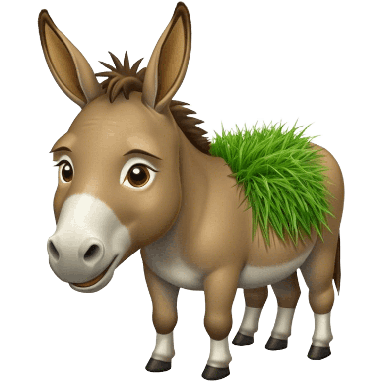 donkey with mouth full of grass emoji