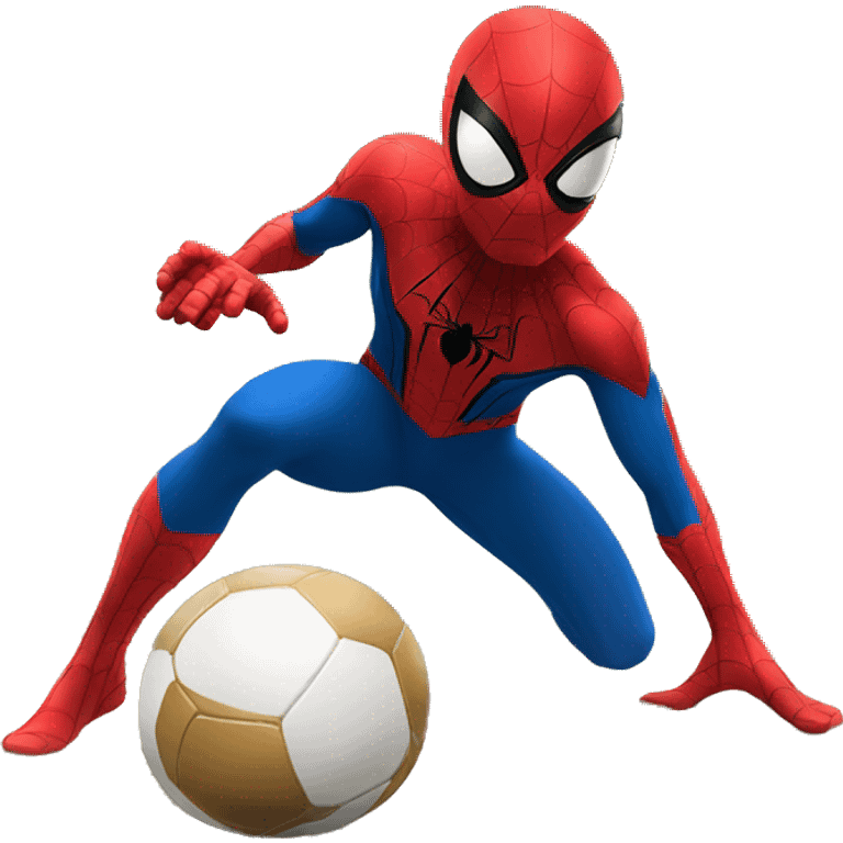 little singham as spider man kicking a ball emoji