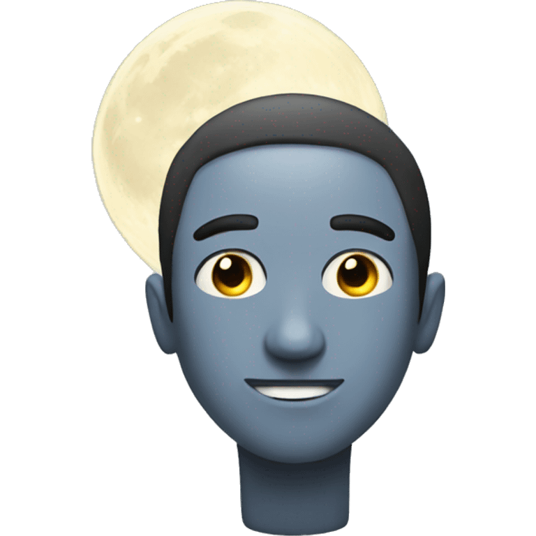 Guy with moon as head emoji