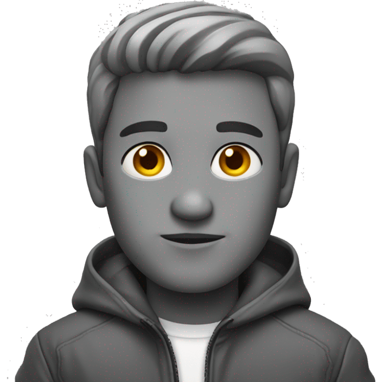 greyscale grey serious with F1 jacket emoji