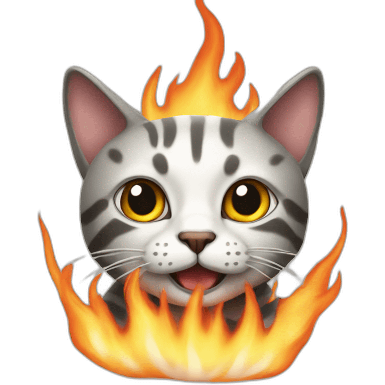 medicated cat burning emoji