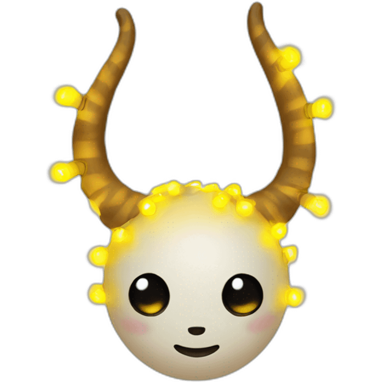 horns with yellow Christmas lights emoji