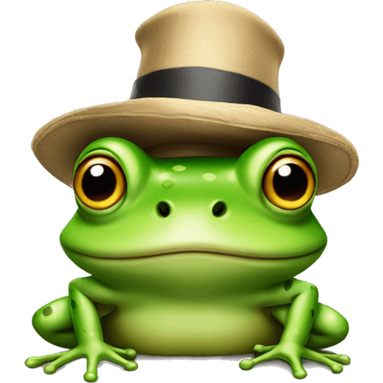 Frog with a hat emoji