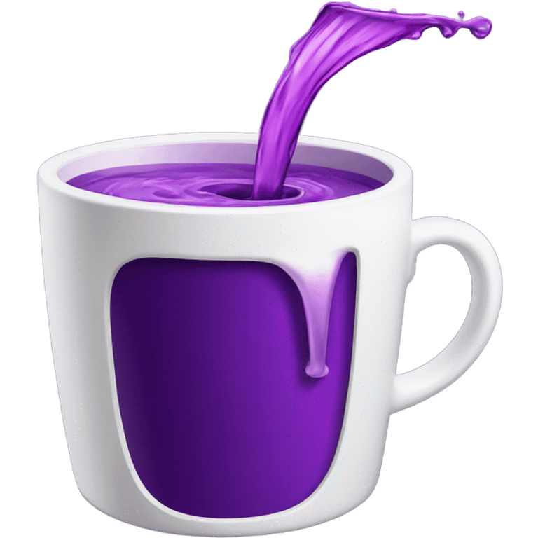 purple drink pouring out of a white cup emoji