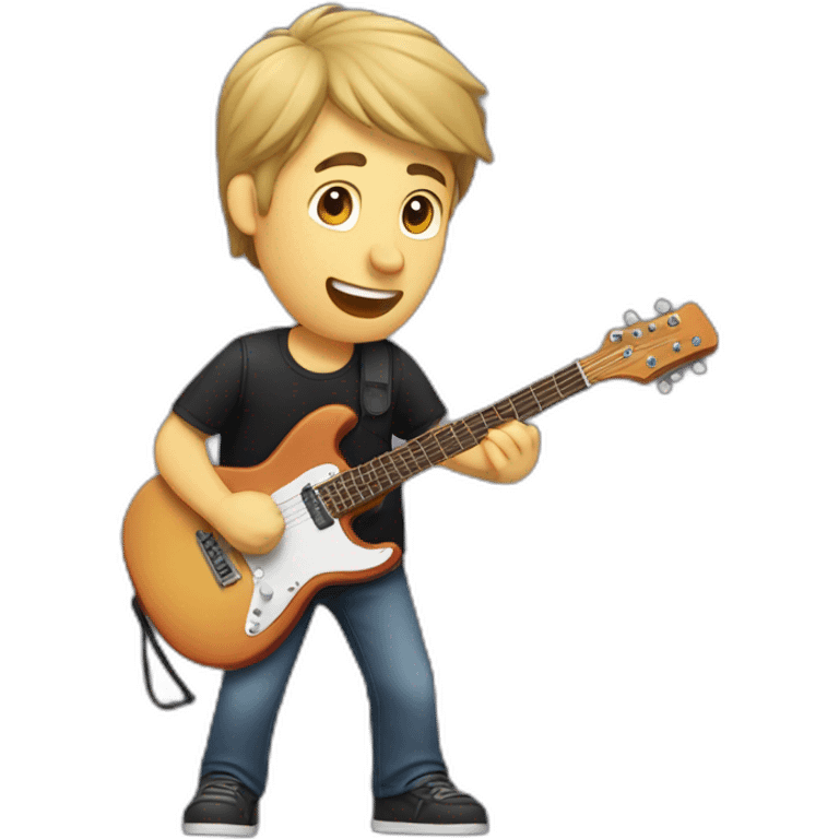 A caucasian guy playing guitar and singing in concert emoji