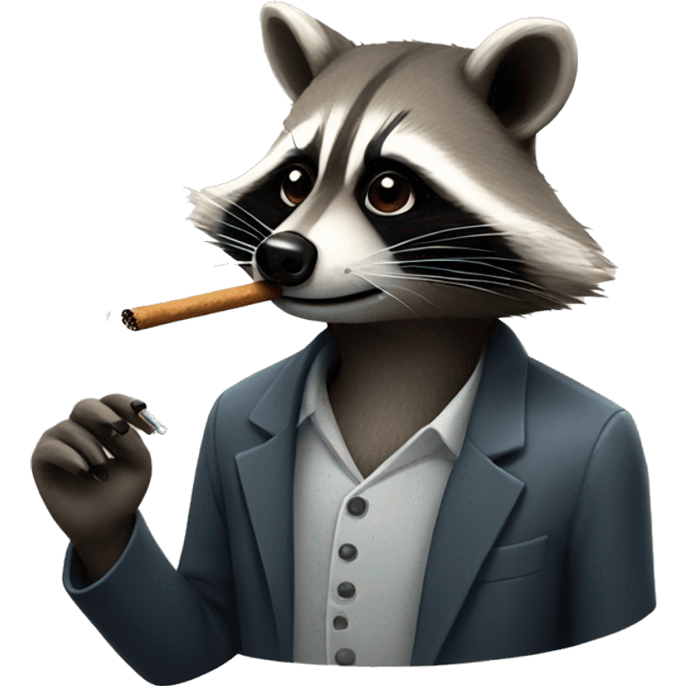 raccoon smoking emoji