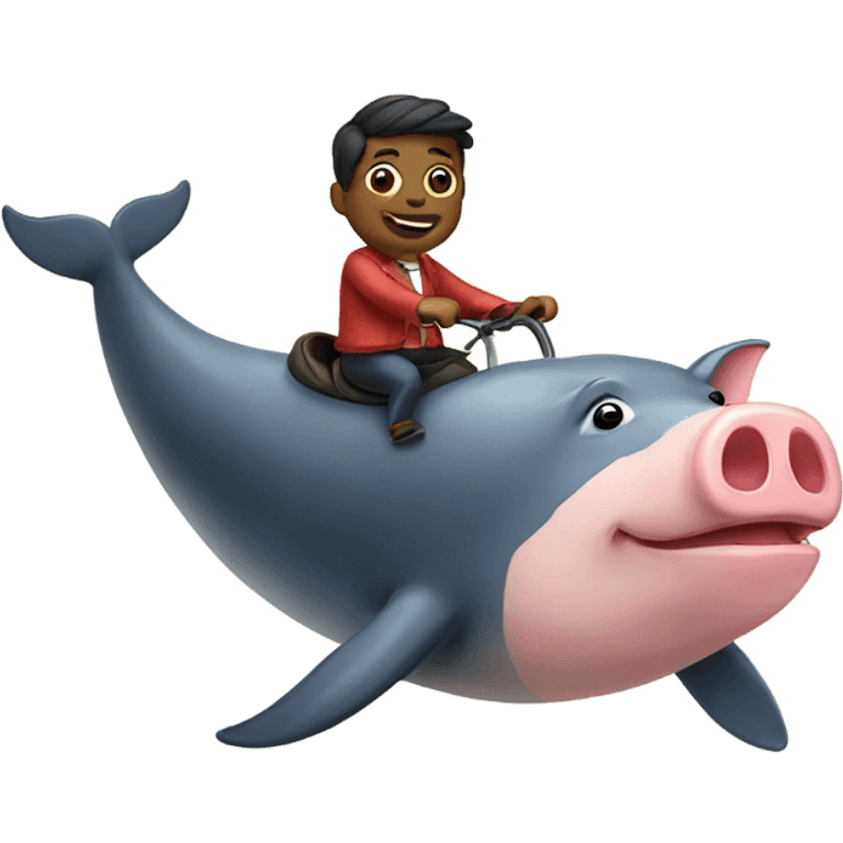 Pig riding a whale emoji