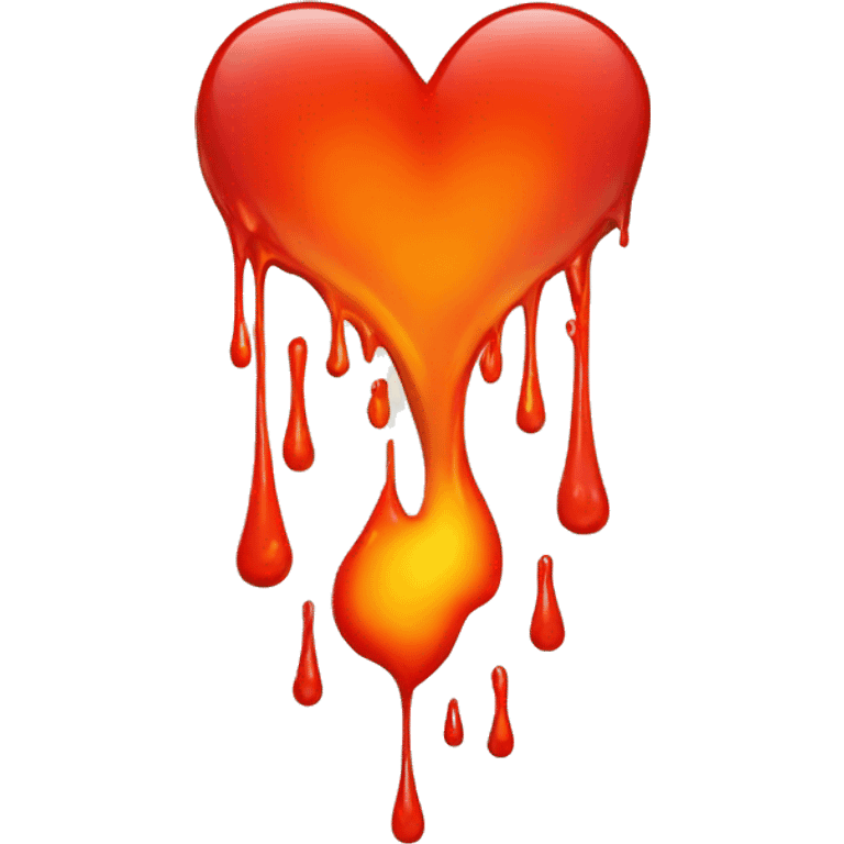 bleeding red heart shape glowing red-orange emoji