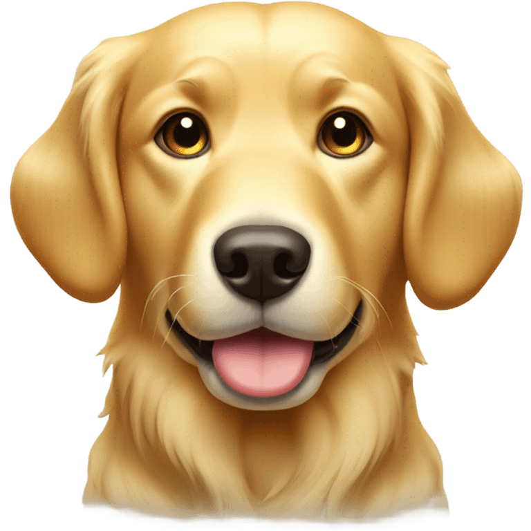 Golden retriever with butter on its head emoji