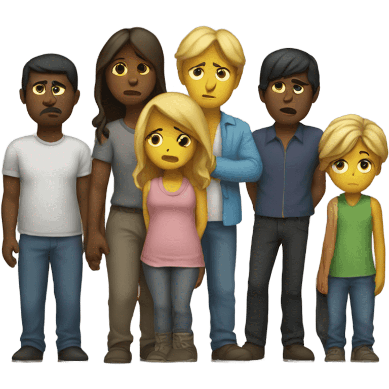 Group of sad people  standing emoji