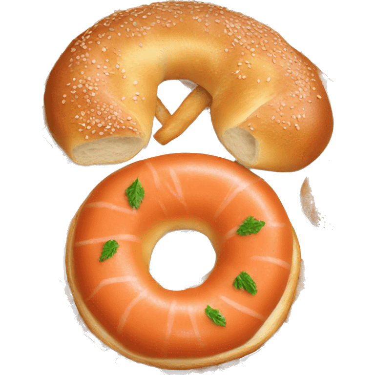 a bagel with lox emoji