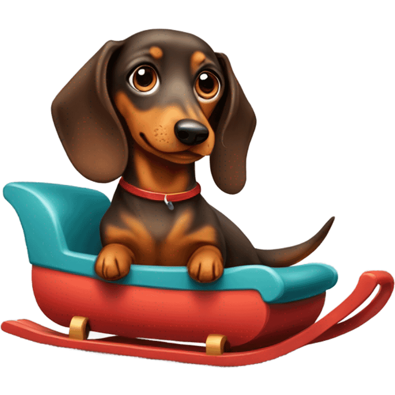 Dachshund with toboggan  emoji