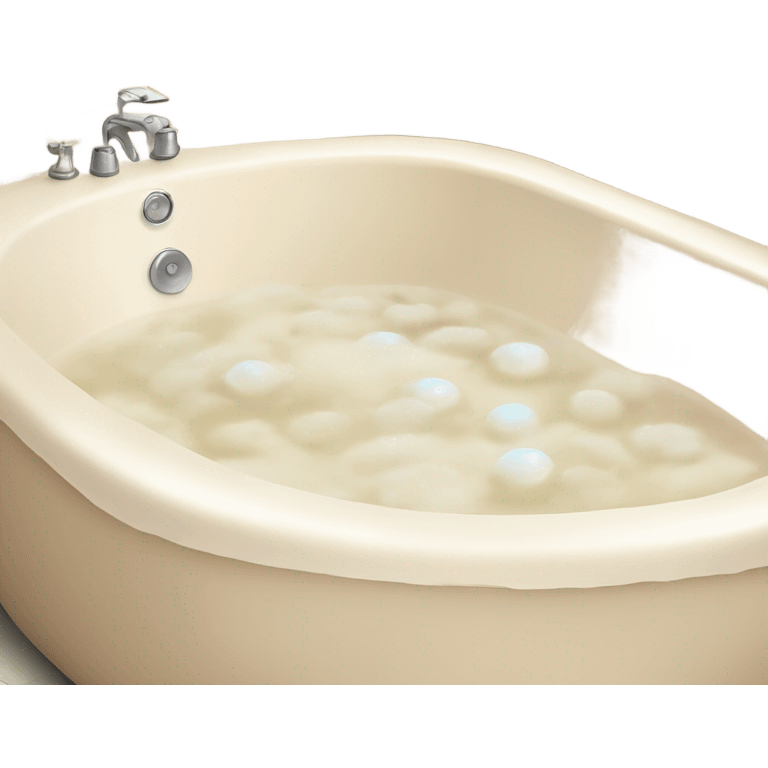 bubble bath in light beige bath tub emoji