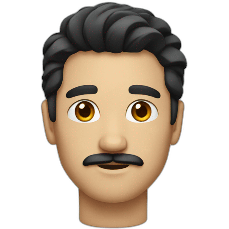 Man with black hair short square mustache emoji