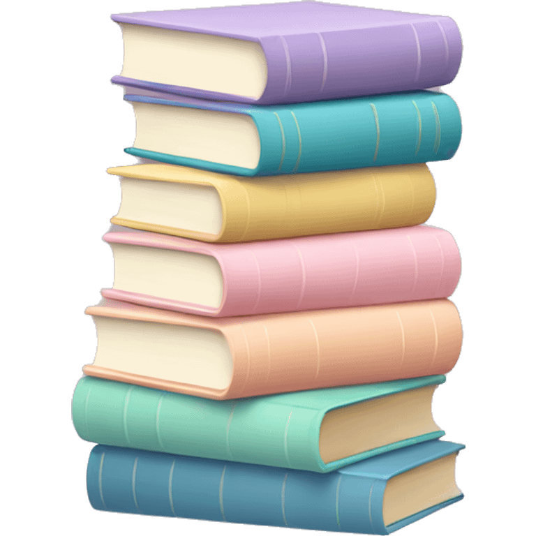 stack of books in pastel colors emoji