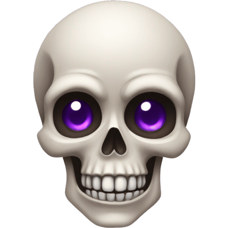 skull emoji but coquette with purple eyes emoji