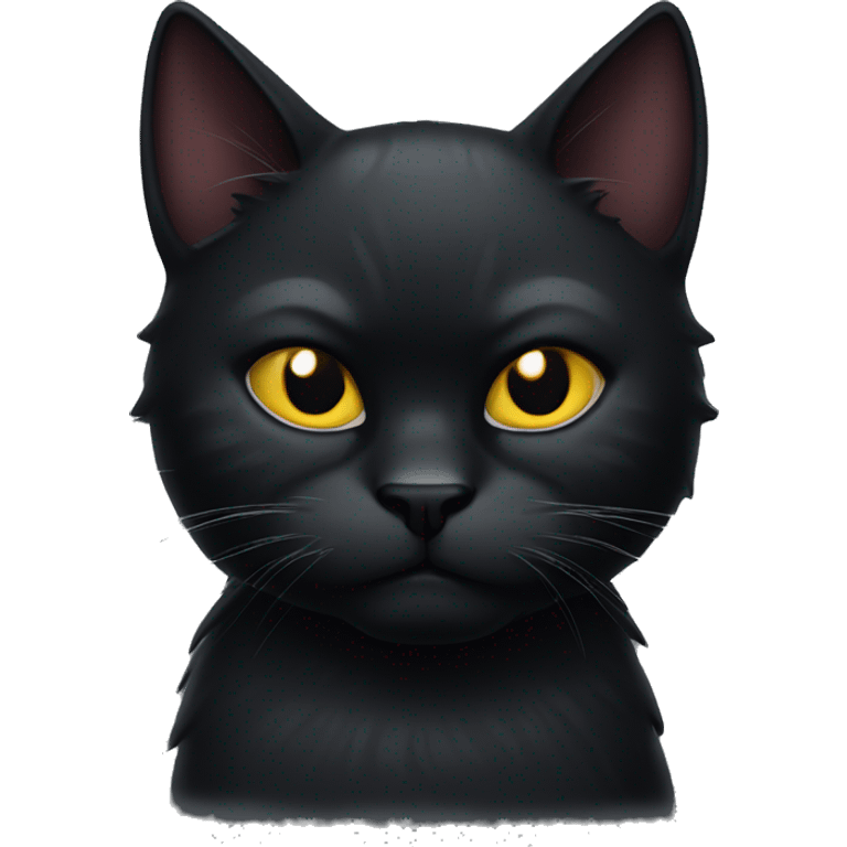 An angry black cat emoji