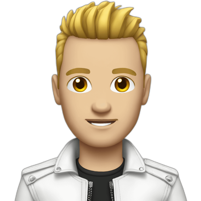 Punk male-white leather jacket emoji