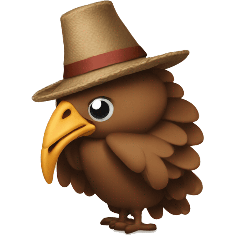 turky with a hat emoji