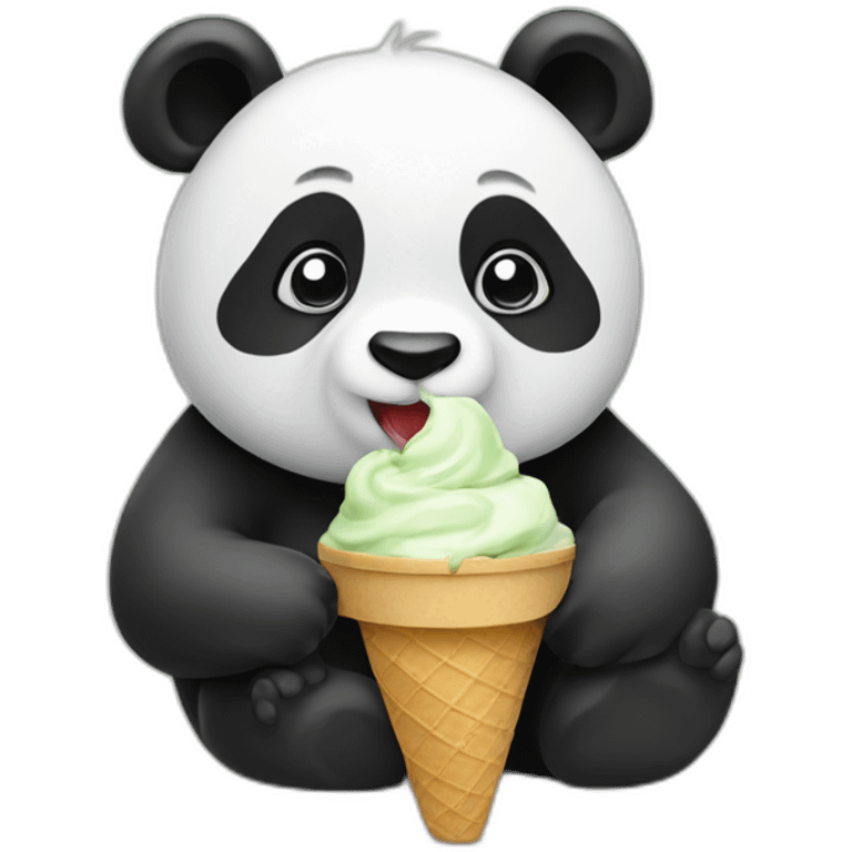 Panda eating ice cream emoji